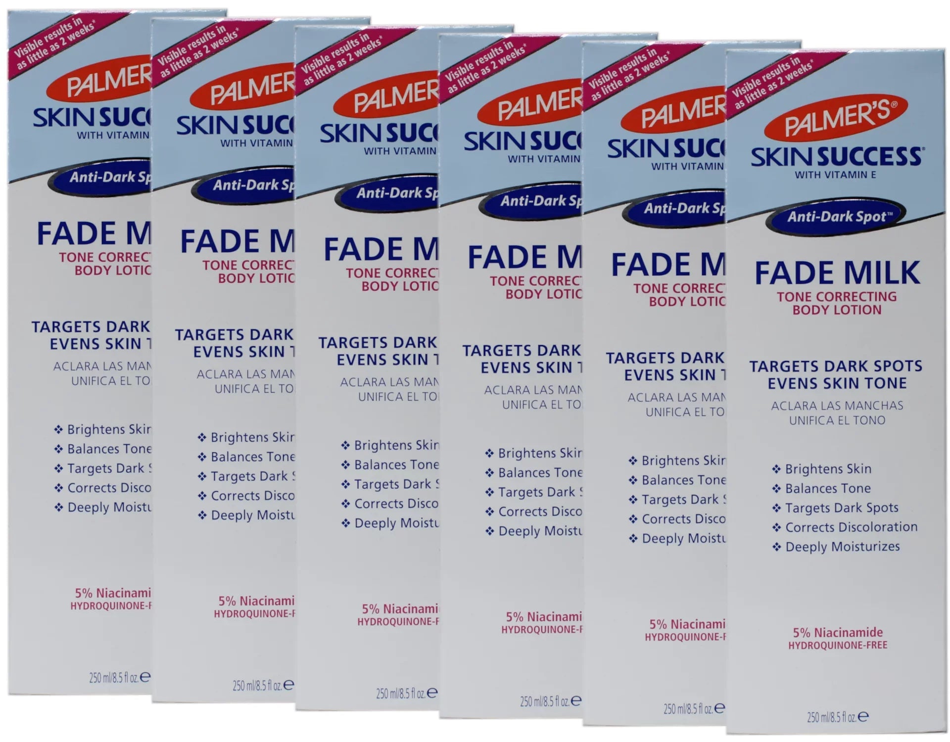 RONAN Skin Success Anti-Dark Spot Fade Milk Body Lotion 8.5 fl oz Pack of 6