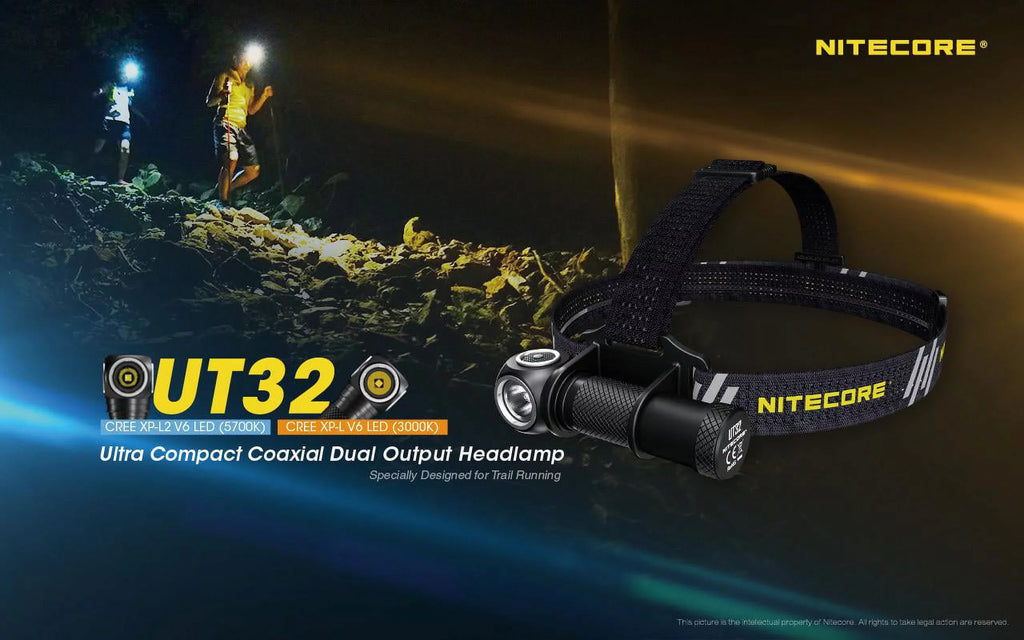 Nitecore UT32 Dual Emitter Headlamp - XP-L2 V6 (5700K, Cool White) - XP-L V6 (3000K, Warm White)