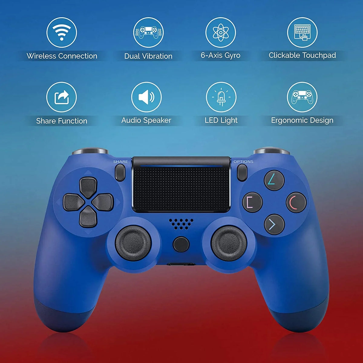 PRO Wireless GamePad Compatible with Samsung Galaxy S20 Controller Plus 1,000 Battery/Built-In Speaker/Gyro/Remote BlueTooth Slim (Blue)
