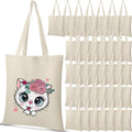 36 Pack 13 x 15 Inch Cotton Canvas Tote Bag Bulk with Handles Blank Shopping Bag for Crafts Lightweight Reusable Grocery Cloth Bag for DIY Advertising Activity Christmas Gift Women