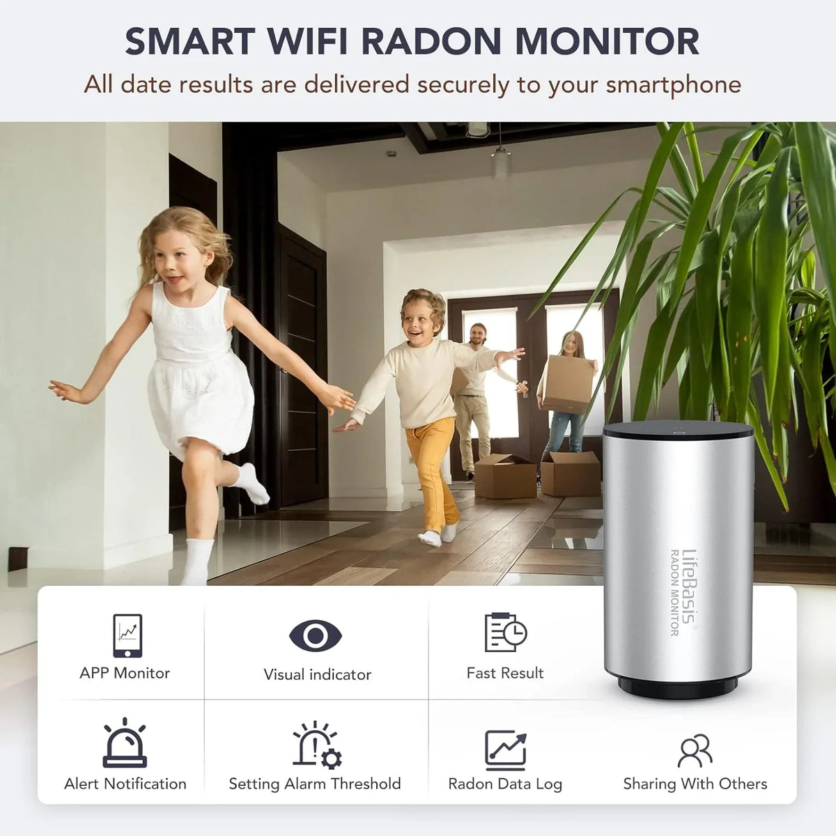 Life Basis Radon Detector for Home Smart Radon Monitor Fast Capture of Fluctuating Levels