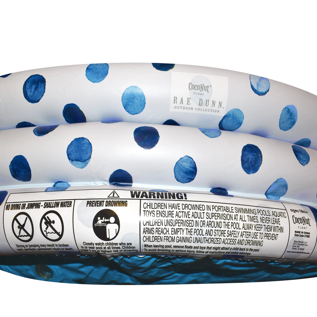 Rae Dunn Indigo Polka Dot Inflatable Mini Pool - Here Comes The Sun 38012G