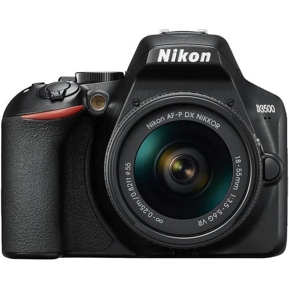 Nikon D3500 24.2MP DSLR Camera with 18-55mm VR Lens 1590 - 12PC Accessory Bundle