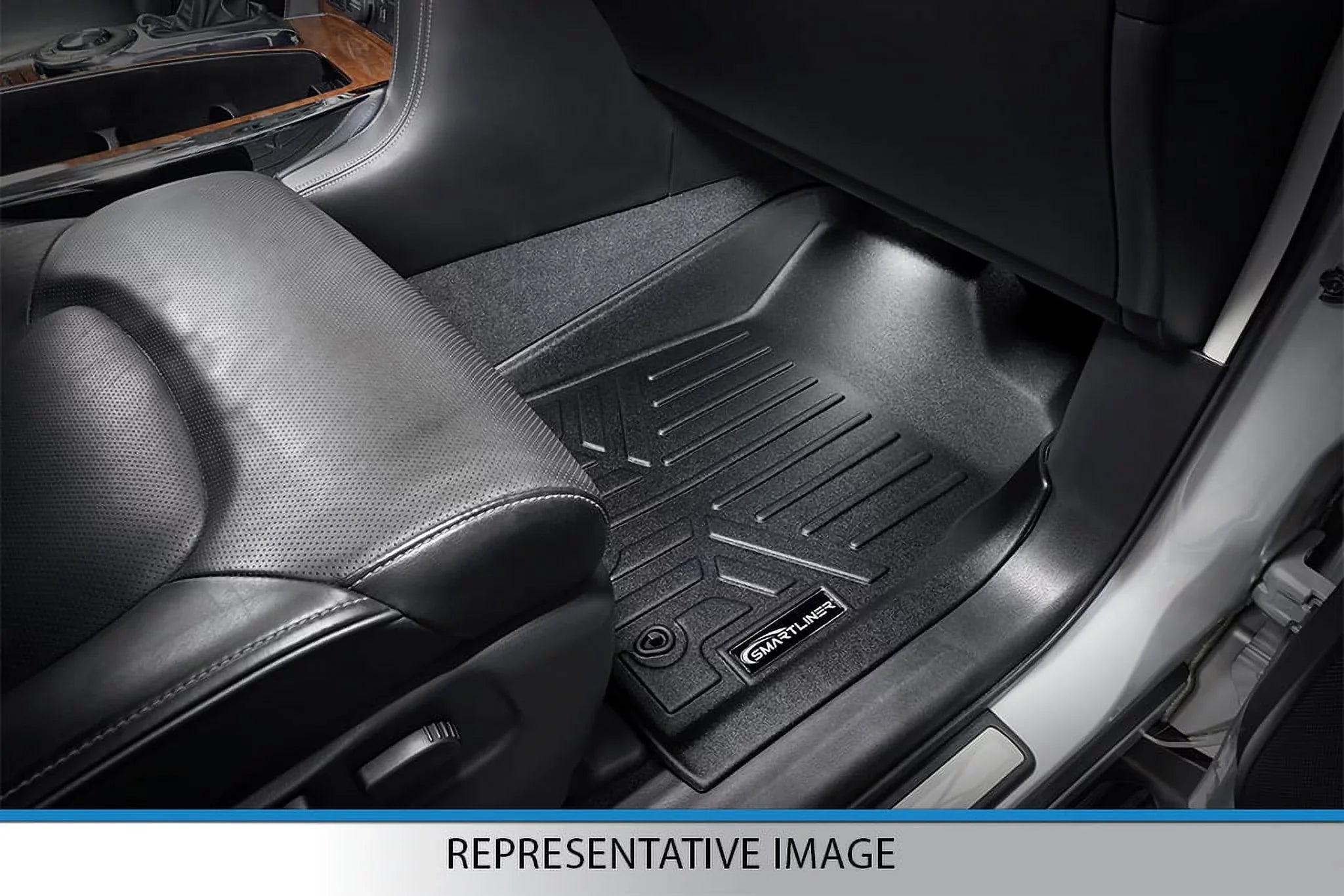 Smartliner SA0328 1st Row Floor Mats Liner Set with Vinyl Flooring & Floor Posts Only for 2014-2021 Ford Transit Connect, Black