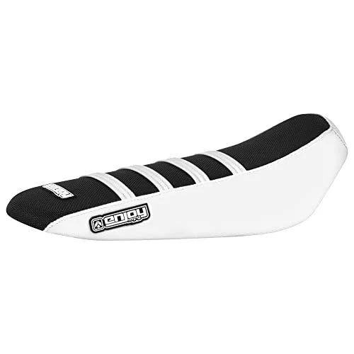 Ribbed Seat Cover - Compatible Fit for Sur Ron Sur-Ron Light Bee MX & X E-Bike #349 (White & Black w/White Ribs)