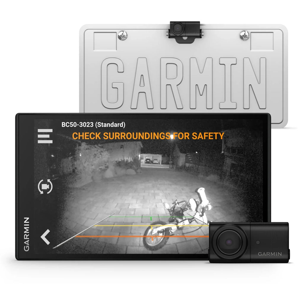 Garmin BC 50 with Night Vision – Wireless Backup Camera, NightGlo Illumination, 160-degree Lens, Weather-Resistant, 50ft Range for Trucks, RVs and Trailers with Wearable4U Power Pack Bundle