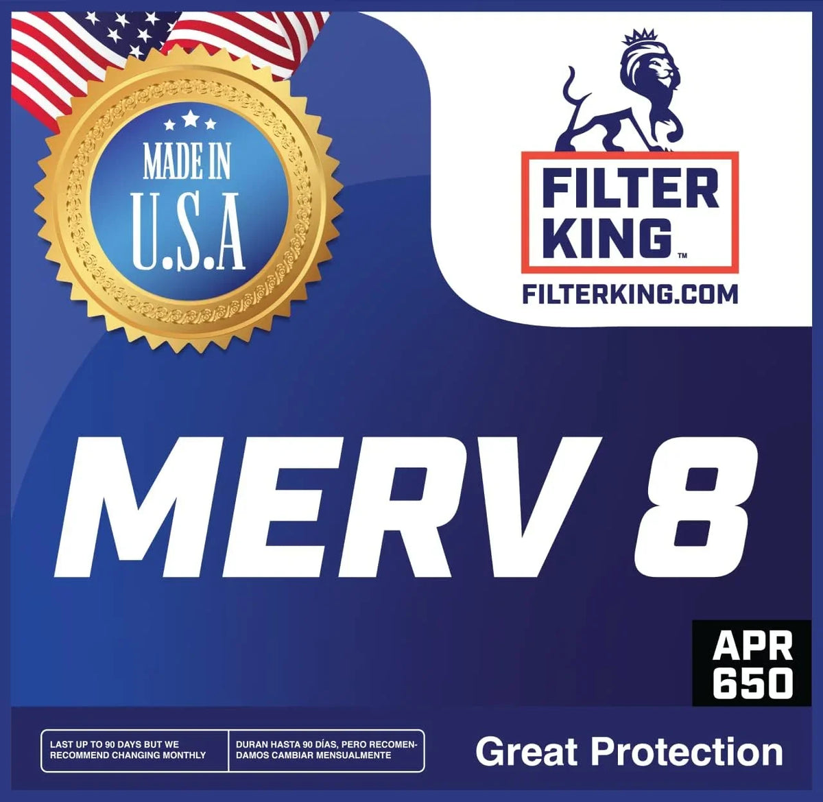 Filter King 5x48x1 Air Filter | 4-PACK | MERV 8 HVAC Pleated A/C Furnace Filters | MADE IN USA | Actual Size: 5 x 48 x .75"
