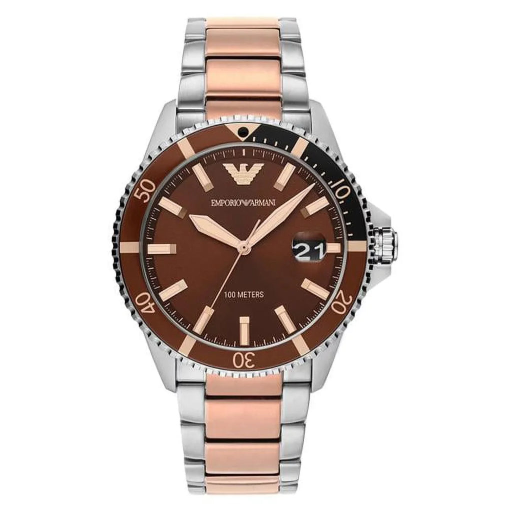Emporio Armani  42 mm Two-Tone Watch for Mens, Stainless Steel