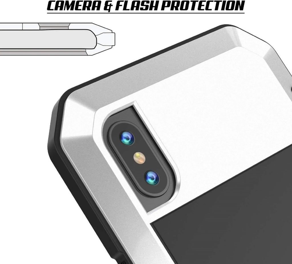 Gorilla Glass Aluminum Metal iPhone 6s Plus Case (White) Heavy Duty Military Grade Shockproof and Scratch Resistant Protection, Rugged Outdoor Travel