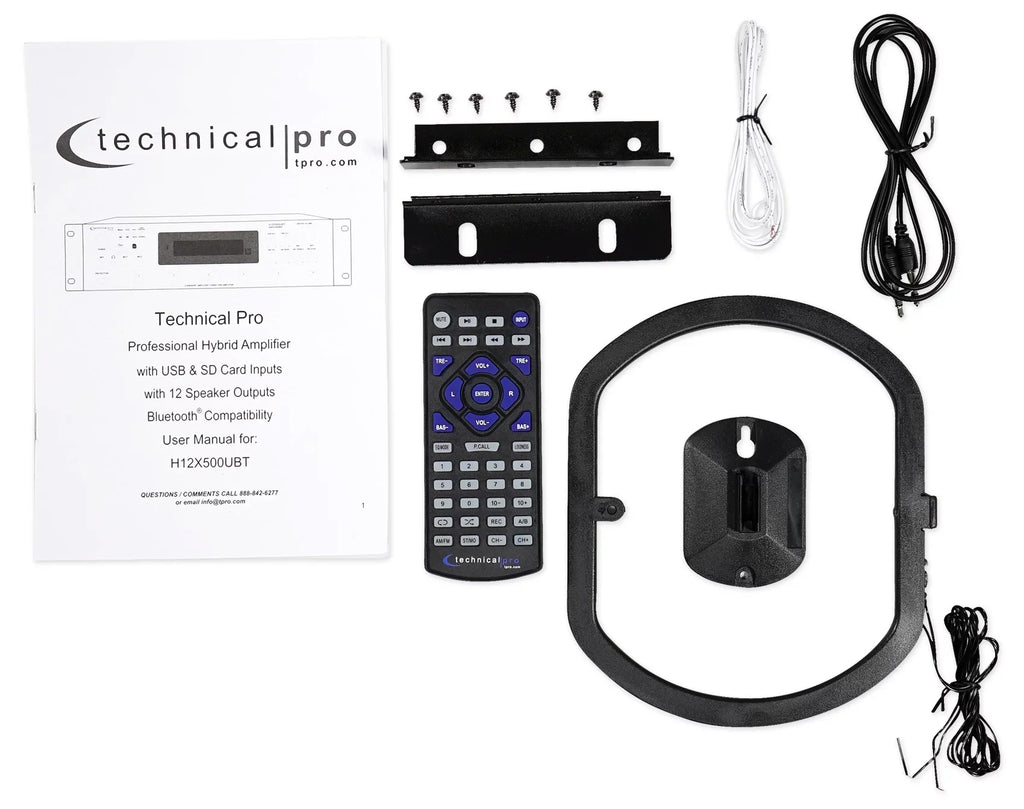 Technical Pro 6000w 6) Zone, Home Theater Bluetooth Receiver+12) 8" Speakers+EQ