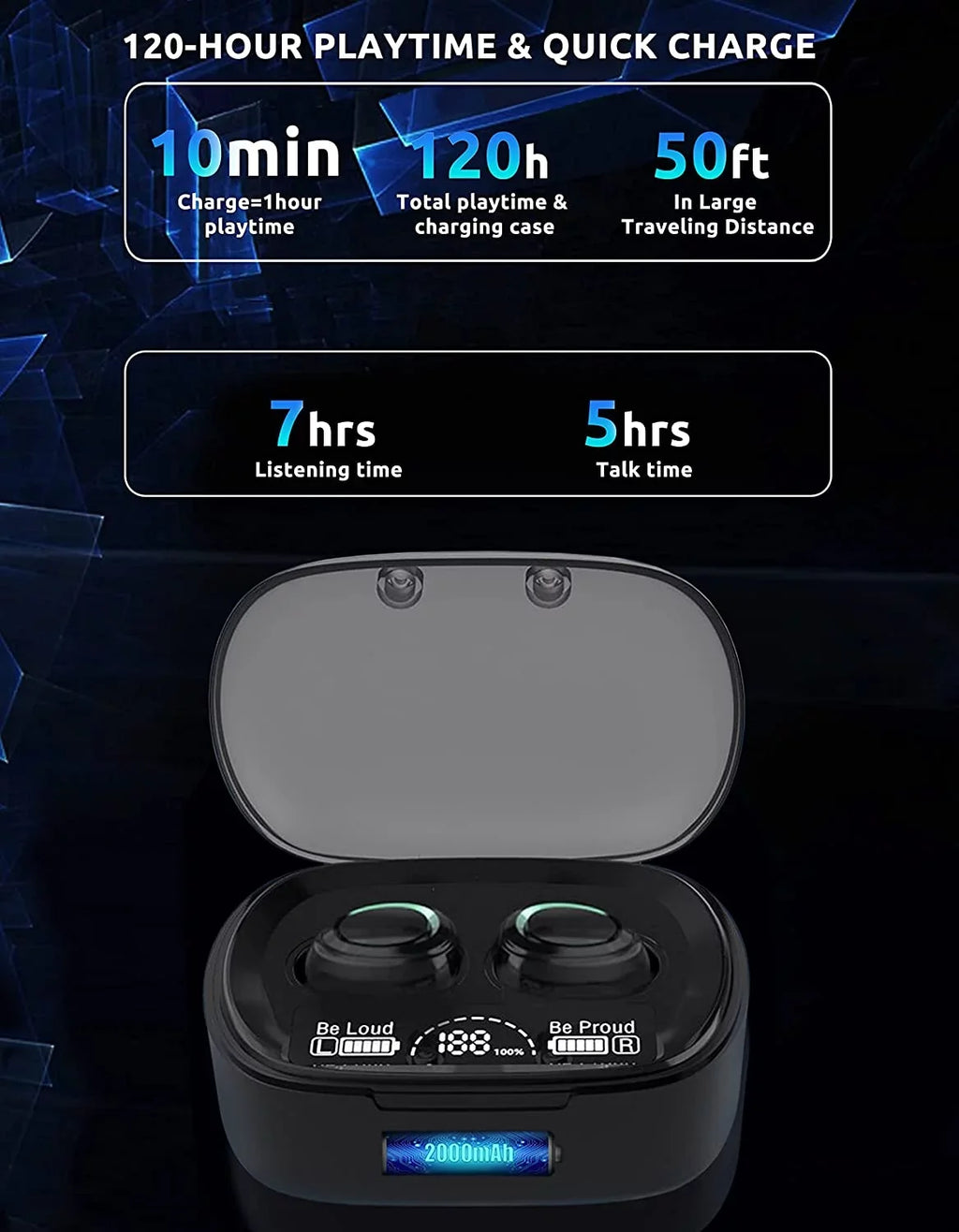 Wireless V5.1 PRO Earbuds Compatible with Samsung Galaxy Note 10/Plus/Lite/+/5G/Note10 IPX3 BlueTooth Touch Waterproof / Sweatproof / Noise Reduction with Mic (Black)