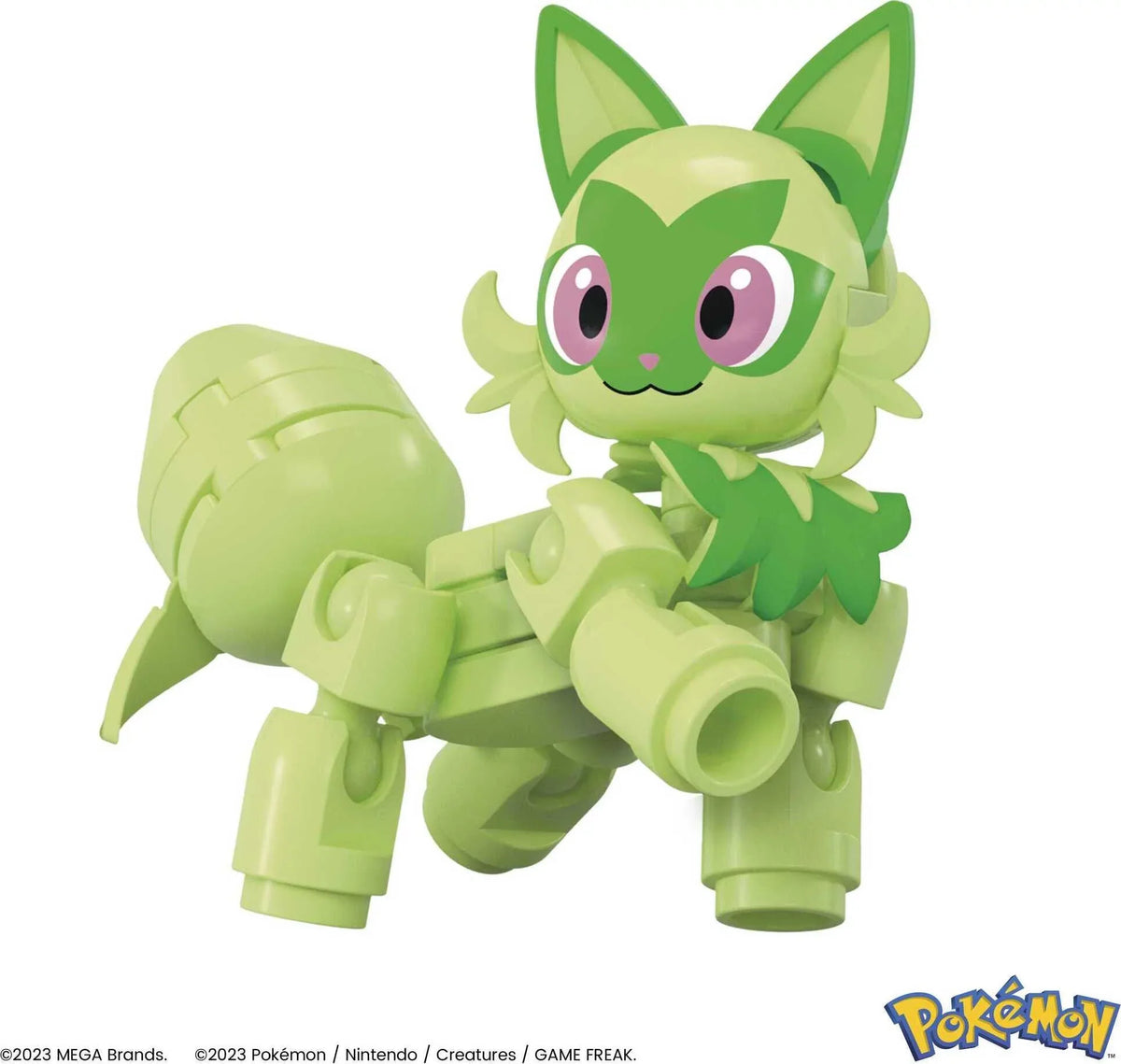 MEGA Pokemon Sprigatito Building Toy Kit, Poseable Action Figure with Poke Ball (27 Pieces) for Kids