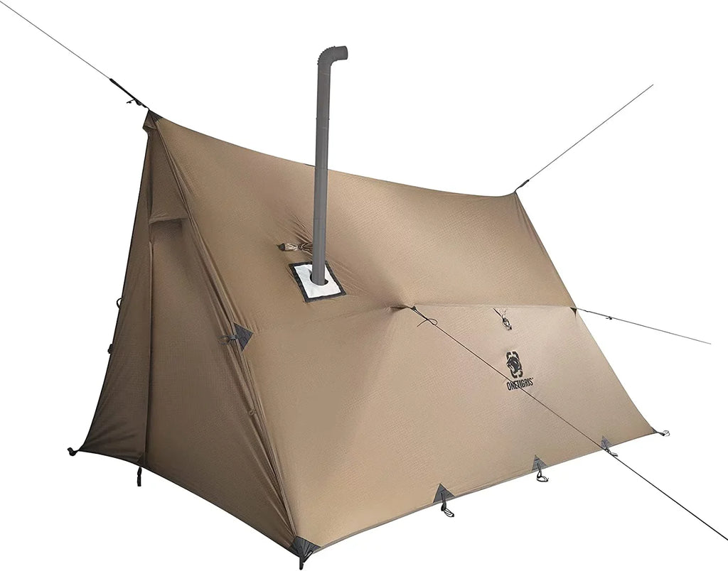 YUNWEN ROCDOMUS Hammock Hot Tent with Stove Jack, Versatile Lightweight Waterproof Camping Tarp with Zippered Tent Bag, PU3000mm 4 Season Tent for Stove