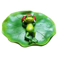 Simulation Water Floating Frog Ornament Animals Figurine Garden Statue Crafts Decor DIY Pool Accessories for Tabletop Shelf Office
