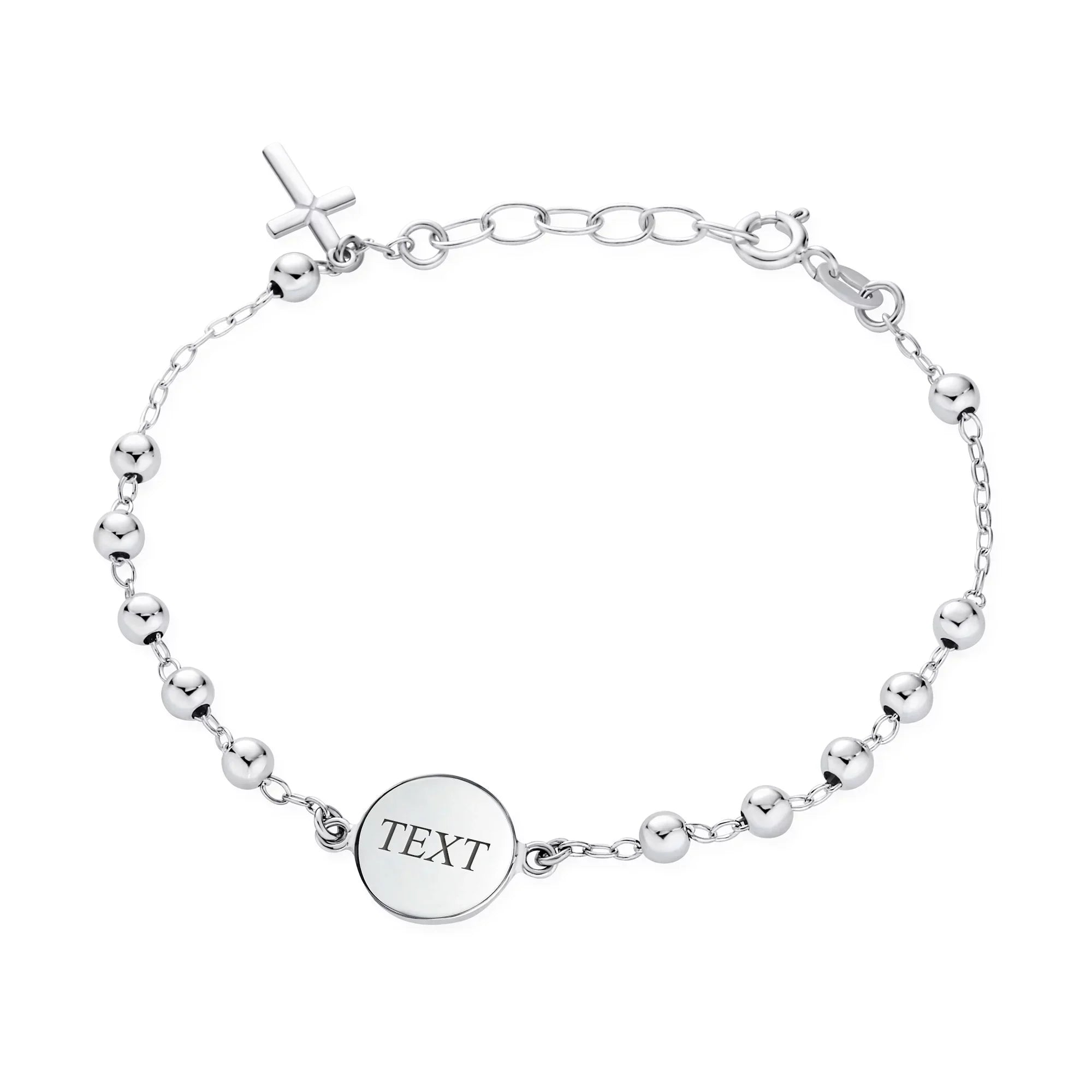 Bling Jewelry Medal Prayer Beads Virgin Mary Cross Rosary Bracelet Sterling Silver