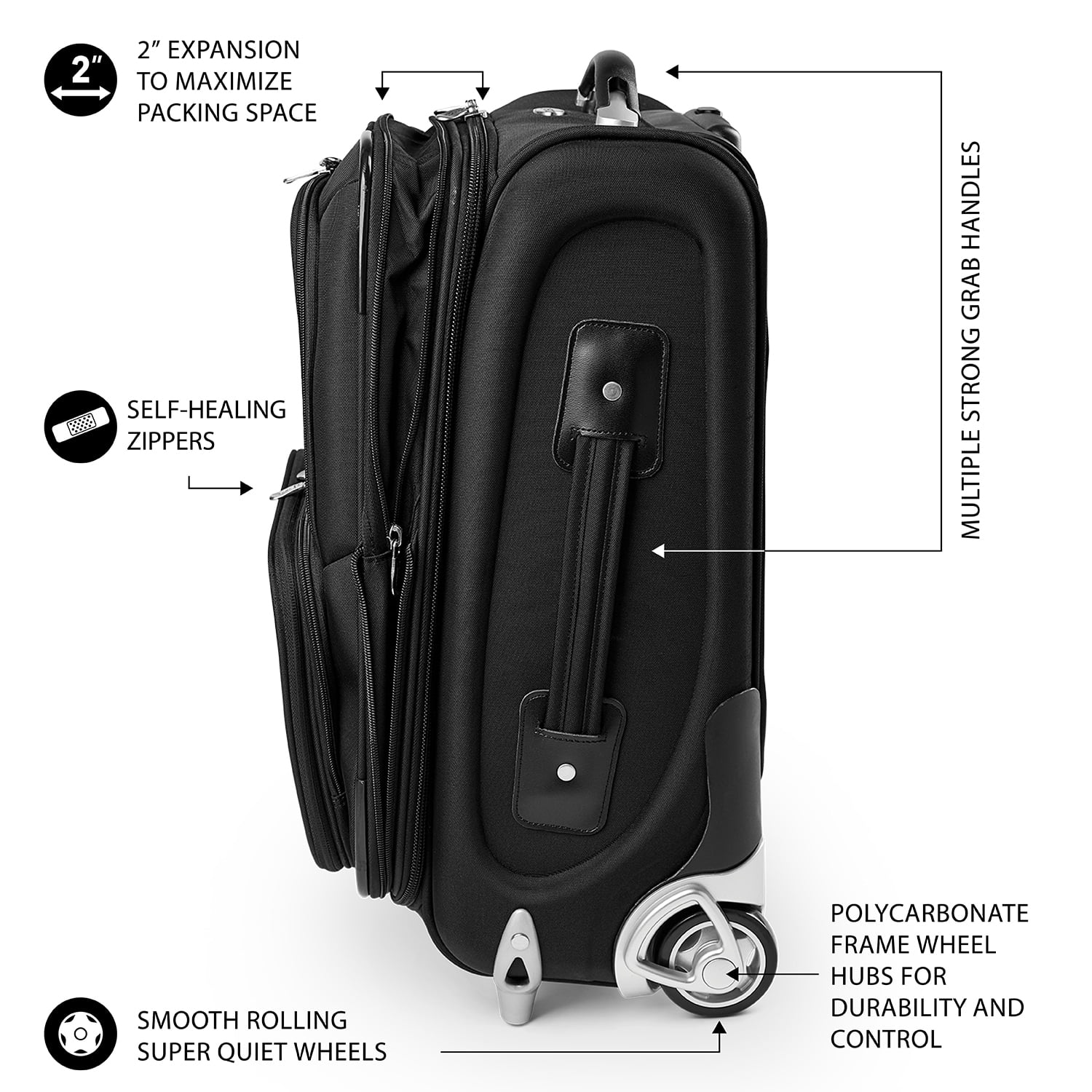 MOJO Black Florida State Seminoles 21" Softside Rolling Carry-On Suitcase