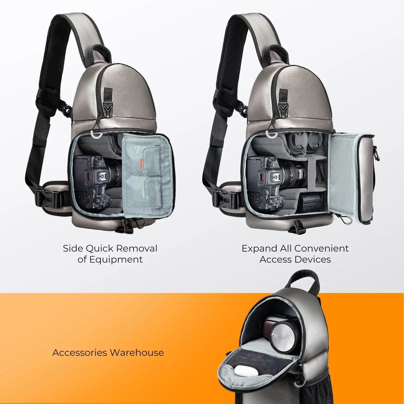 K&F CONCEPT Single Shoulder Bag,Dslr/slr/mirrorless Camera Case Waterproof K F Camera Dslr/slr/mirrorless With Removable Camera Case And Waterproof Dividers Waterproof With F Camera Features