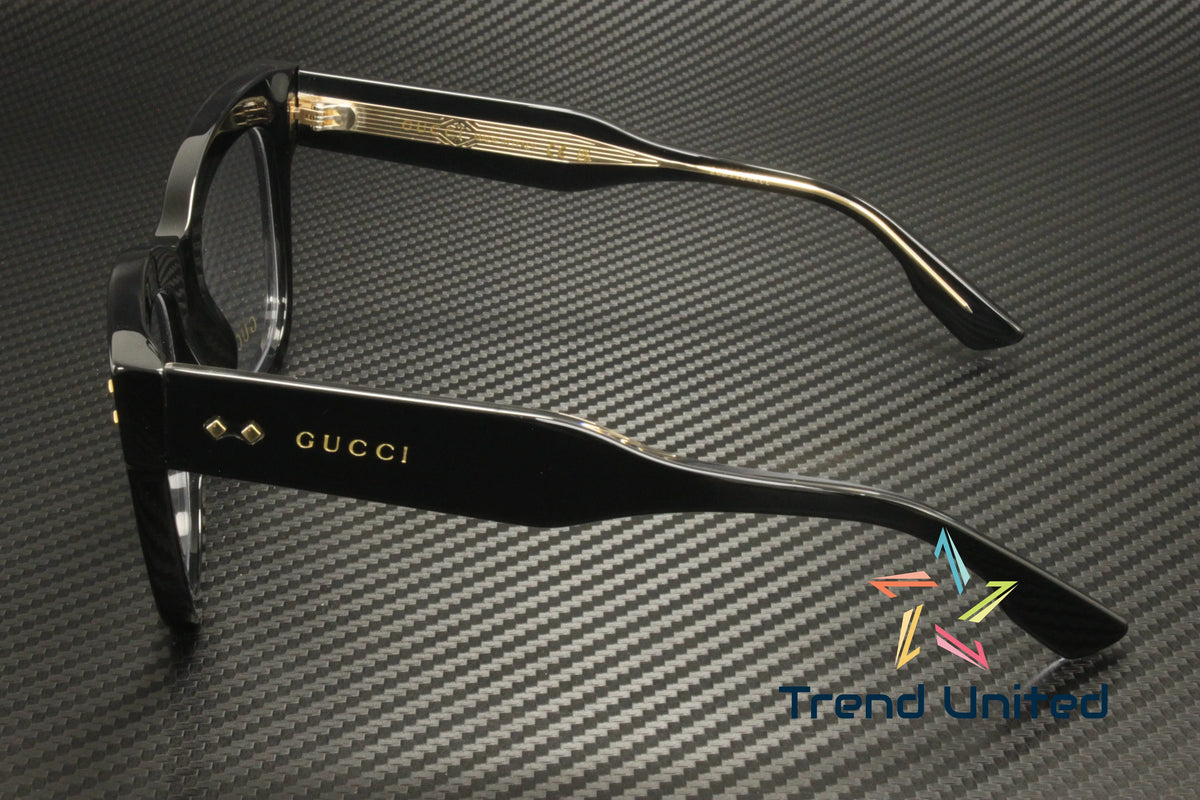 GUCCI GG1082O 001 Cat Eye Acetate Black Demo Lens 50 mm Women's Eyeglasses