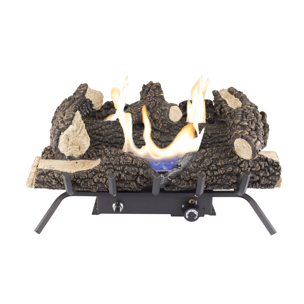 Pleasant Hearth Wildwood 24" Dual Fuel Vent Free Gas Log Set 30,000 BTU