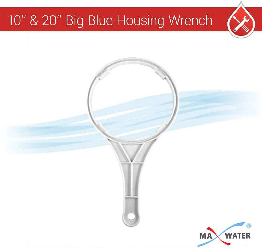 1 Pack 10" BB Blue Whole House  System Filter Housing 1" NPT Brass Ports W/Pressure Release, Pressure Gauge, Wrench  Bracket