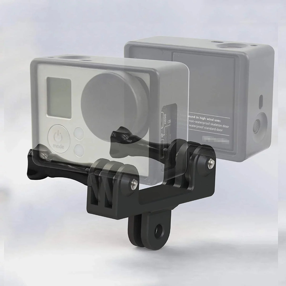 Aluminum Dual Twin Mount Adapter for GoPro Hero 9/8/7/(2018)/6/5/4 Black,Hero 3+,DJI Osmo Action,AKASO/Campark/YI