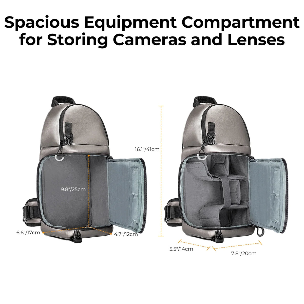 K&F CONCEPT Single Shoulder Bag,Dslr/slr/mirrorless Camera Case Waterproof K F Camera Dslr/slr/mirrorless With Removable Camera Case And Waterproof Dividers Waterproof With F Camera Features