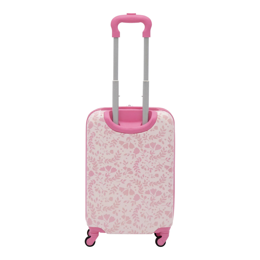 Disney Minnie Mouse 21 Inch Kids Rolling Luggage, Hardshell Carry On Suitcase with Wheels, Pink - Floral