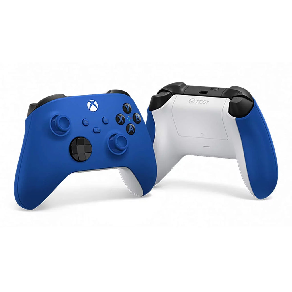 Microsoft Xbox Series S 512GB Digital Console with Extra Wireless Controller - Shock Blue - Surge CHARGEDOCK Dual Charge Base and Powerpack Battery/Charge Cable Bundle with Microfiber Cleaning Cloth
