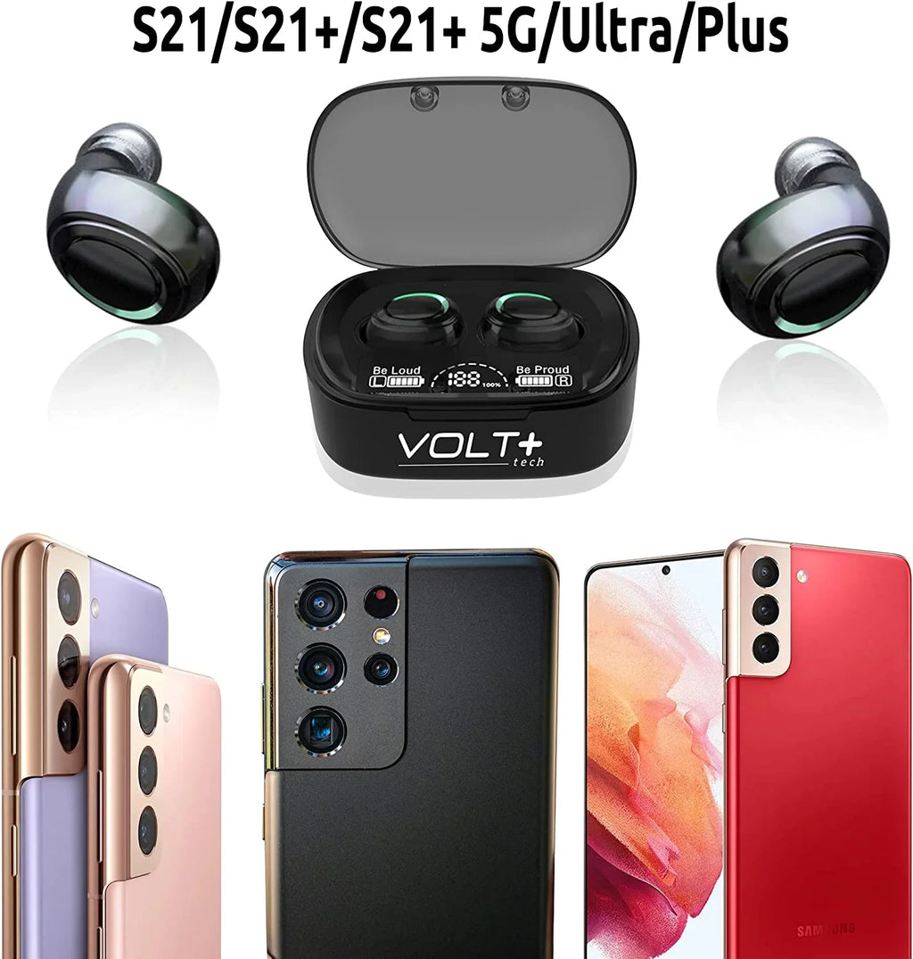 Wireless V5.1 PRO Earbuds Compatible with Samsung Galaxy Note 10/Plus/Lite/+/5G/Note10 IPX3 BlueTooth Touch Waterproof / Sweatproof / Noise Reduction with Mic (Black)