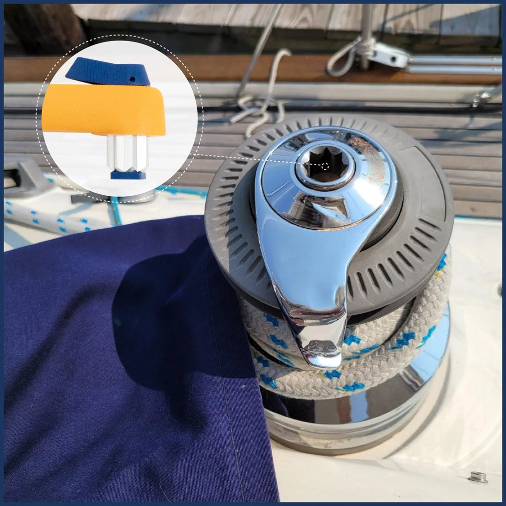 Five Oceans 8" Sailboat Winch Handle, 2-Pack Universal Floating Winch Handle, Lock�in Mechanism, Orange and Blue, Lightweight and Strong, Fiberglass Reinforced Plastic - FO86-M2
