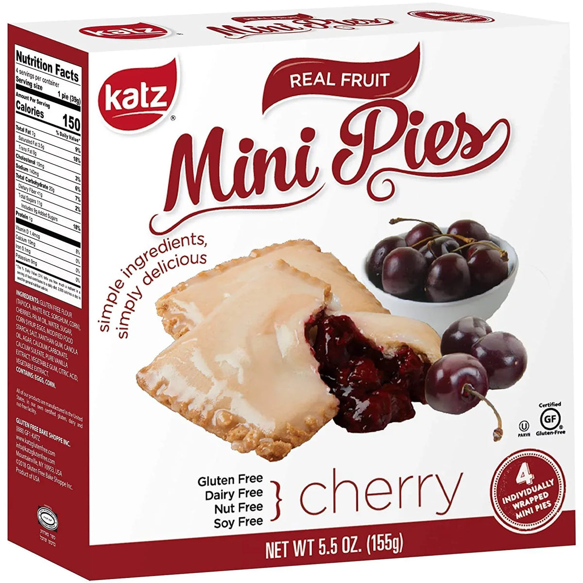 Katz Gluten Free Mini Pies | Gluten Free, Dairy Free, Nut Free, Soy Free, Kosher | Ounce Each)