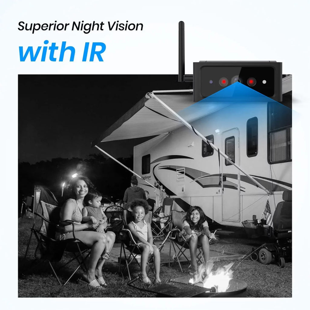 Auto-Vox Solar Wireless Backup Camera for Trucks, RV Wireless Security Back Up Camera Systems with 7'' Monitor 2 Channel Camera HD Reverse Trailer Camera(Solar4)