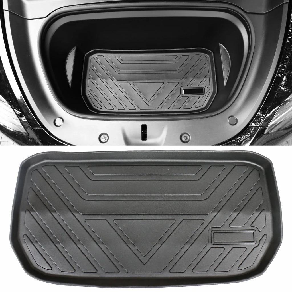 Ikon Motorsports Trunk Mats Cargo Liner Compatible with 2020-2023 Tesla Model Y Black TPE All Weather Waterproof Anti-Slip Frunk Trunk Under Cargo Storage Liner Mat Interior Accessories 3PCS