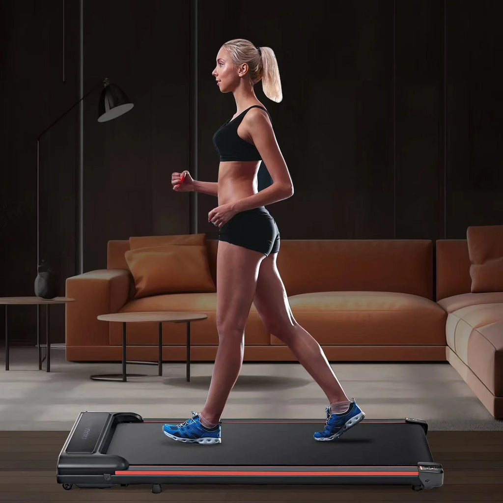 Seizeen Portable Walking Pad, 47''L Under Desk Treadmill Small Size for Home Office, 0.6-3.8MPH Speed for Walking & Jogging, 300lbs Capacity, LED Display, Remote Control