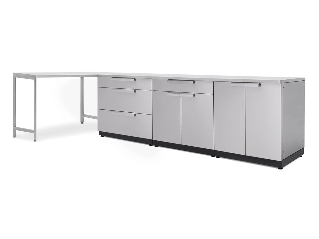Outdoor Kitchen 5 Piece Cabinet Set in Stainless Steel with Countertops