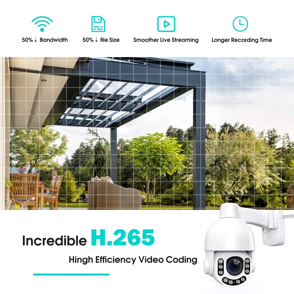 Netvue Outdoor Security Camera, 2K 3MP Home Surveillance Camera, PTZ Security Camera with Wifi Connection