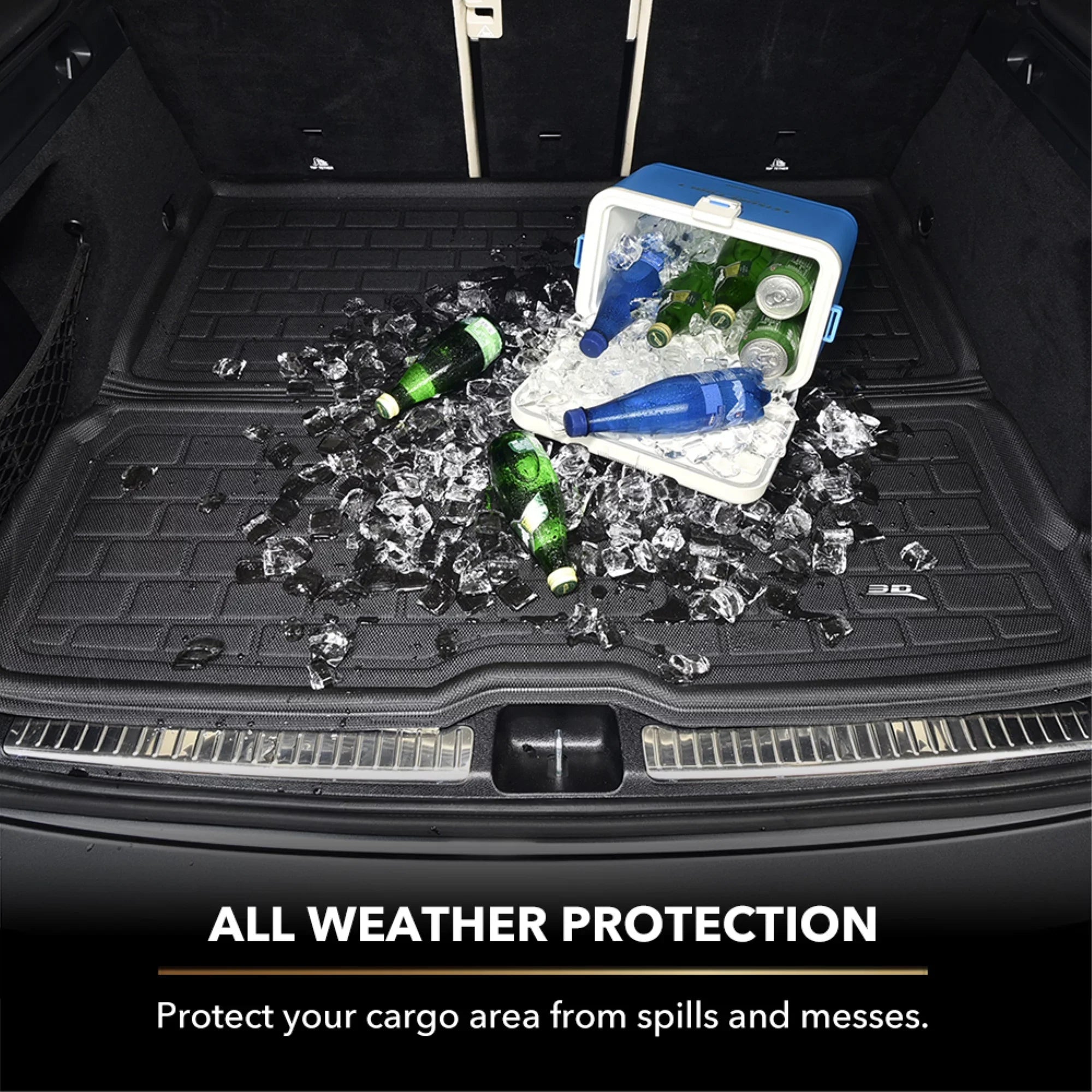3D MAXpider KAGU Cargo Liner (BLACK) compatible with FORD EXPLORER 2006-2010 - Cargo Liner