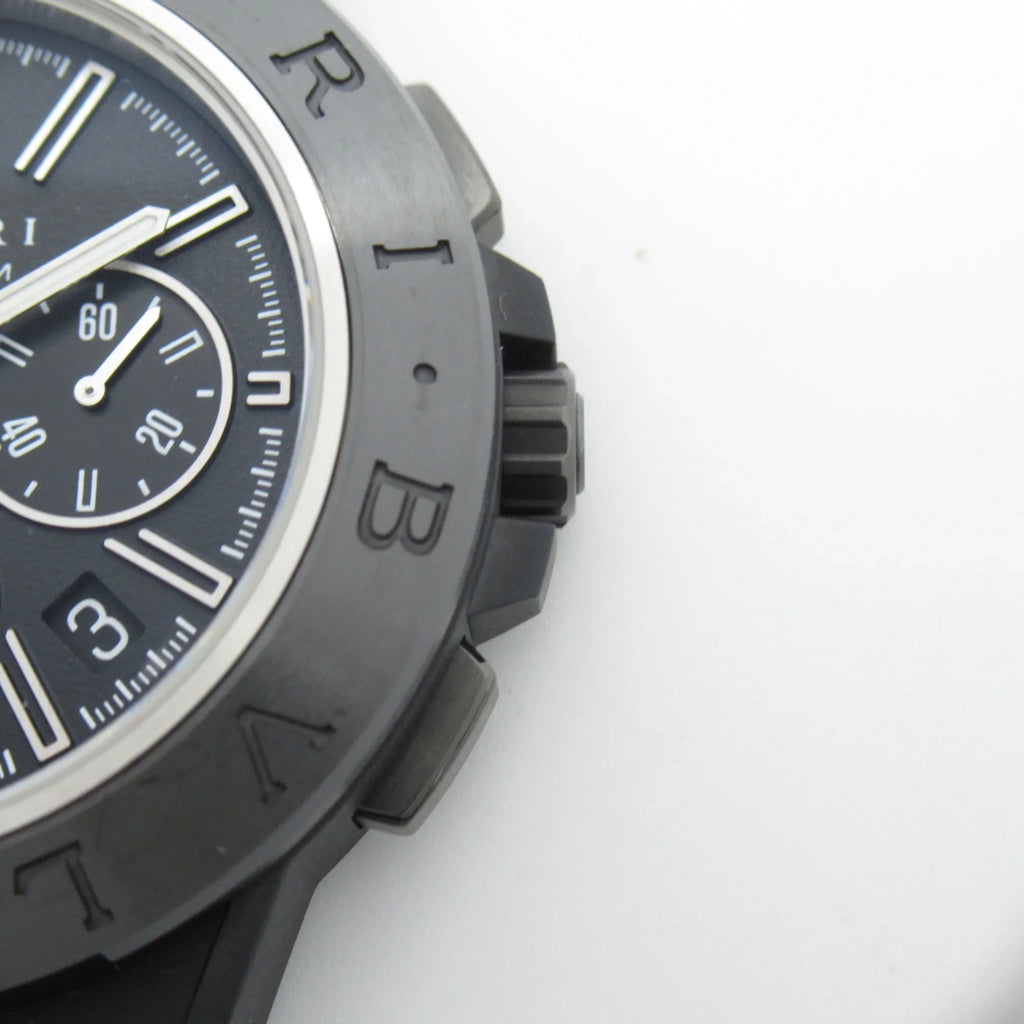 Pre-Owned BVLGARI Diagono Magnesium Chrono Wrist Watch watch Wrist Watch DG42SMCCH Mechanical Automatic Black  Rubber belt mag DG42SMCCH (Good)