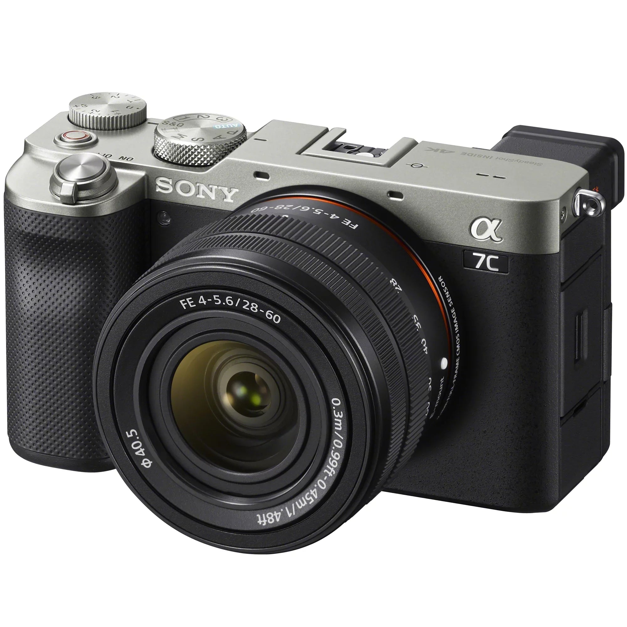 Sony a7C Mirrorless Full Frame Camera Alpha 7C Body with 28-60mm F4-5.6 Lens Kit Silver ILCE7CL/S Bundle with Deco Gear Case + Extra Battery + Flash + Filters + Macro & Telephoto Lenses + Accessories