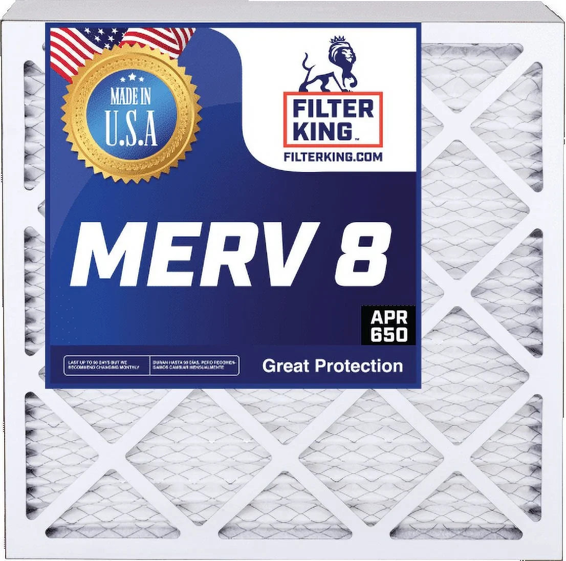 Filter King 14.5x23.5x1a Air Filter | 3-PACK | MERV 8 HVAC Pleated A/C Furnace Filters | MADE IN USA | Actual Size: 14.5 x 23.5 x .75"