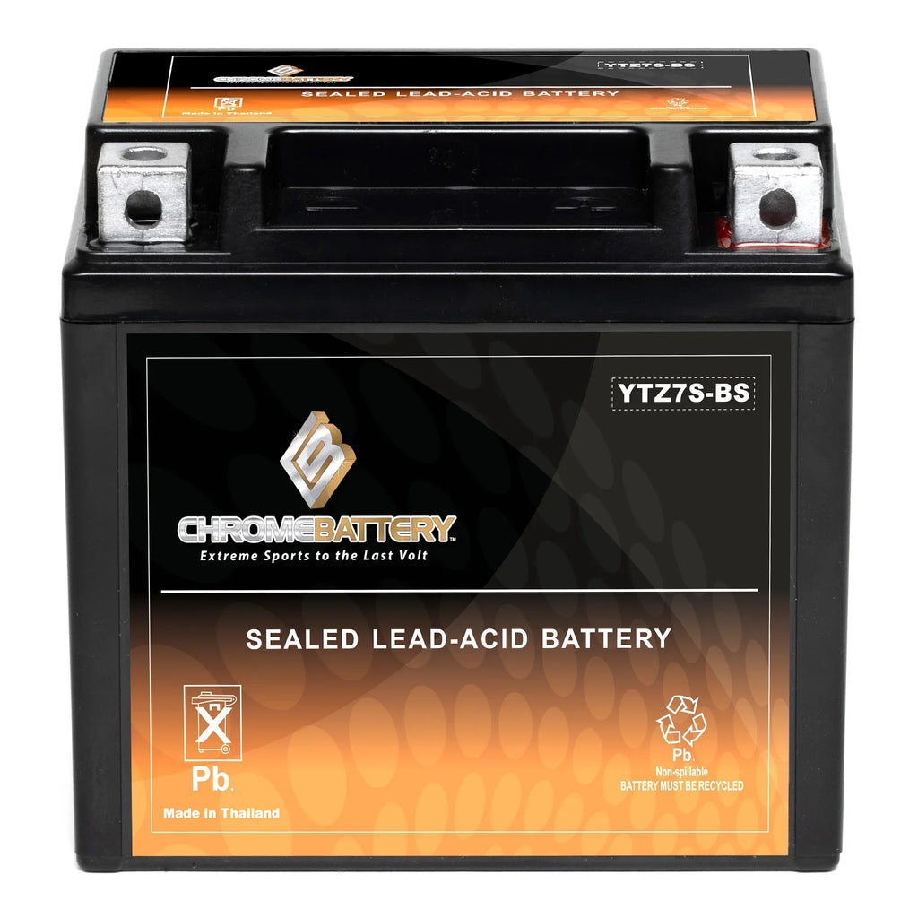 Chrome Battery YTZ7S-BS (YTZ7S 12 Volt,6 Ah, 90 CCA) Motorcycle Battery for Gas Gas Fsr450 450cc Year (all Years Until 08)
