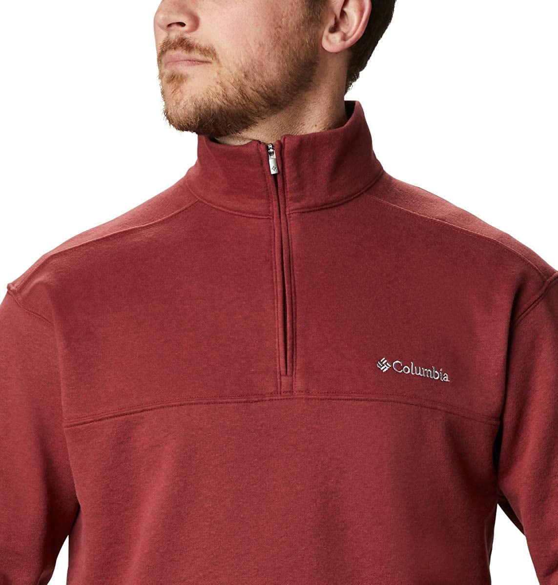 Columbia Men's Hart Mountain II Half Zip, Red Jasper, Large