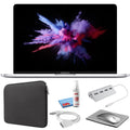Apple MacBook Pro 13-inch (i5 1.4GHz, 128GB SSD) (Mid 2019, MUHQ2LL/A) - Silver Bundle with Black Zipper Sleeve + Laptop Starter Kit + Cleaning Kit (Refurbished)