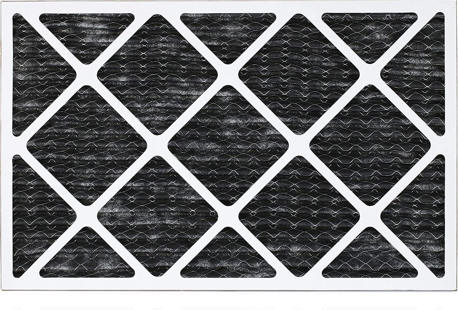 Filterbuy 12x25x1 MERV 8 Odor Eliminator Pleated HVAC AC Furnace Air Filters with Activated Carbon (3-Pack)