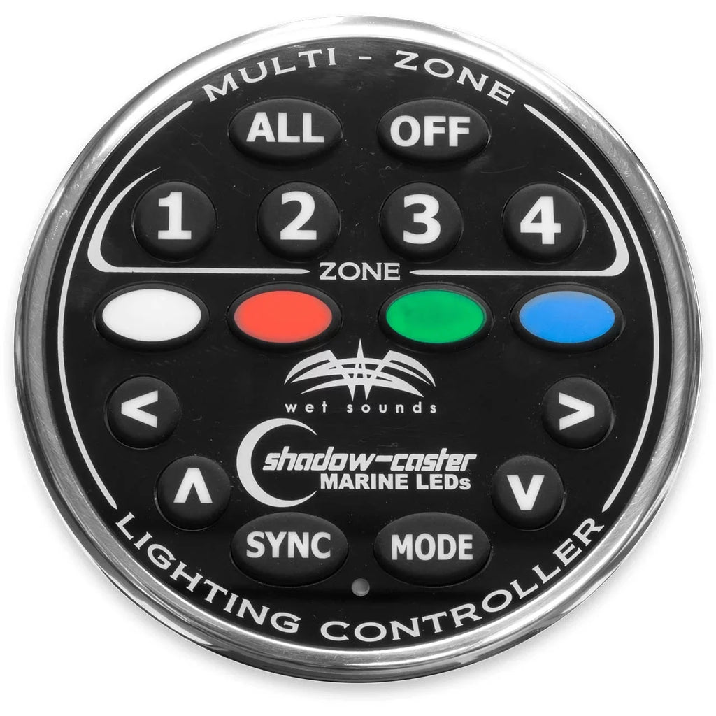 Wet Sounds 4-Zone RGB LED remote for the Wet Sounds WS-4Z-RGB-BB V2