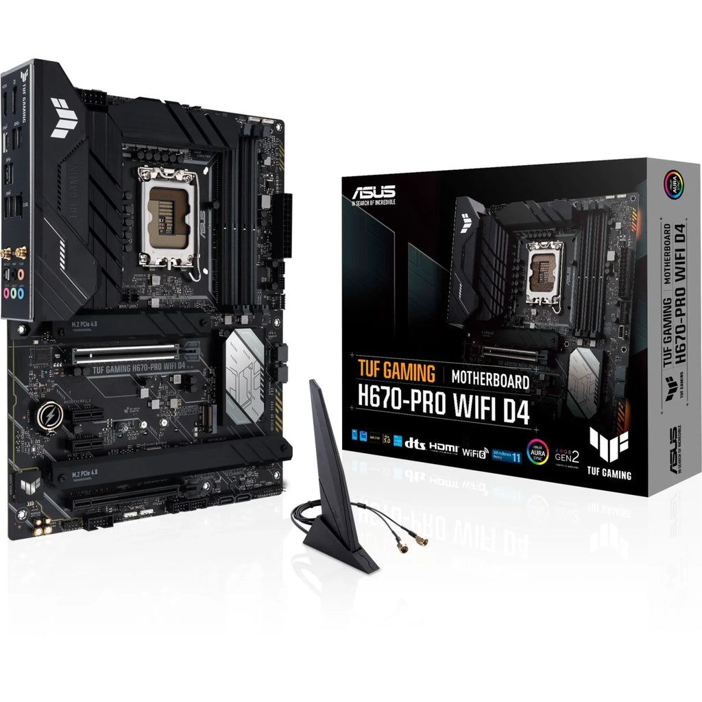 ASUS TUF GAMING H670-PRO WIFI D4 LGA 1700 (Intel 12th &13th Gen) ATX Gaming Motherboard (PCIe 5.0, DDR4, 14+1 DrMOS, 4xPCIe 4.0 M.2 Slots, WiFi 6, 2.5 Gb LAN, Front USB 3.2 Gen 1 Type-C)