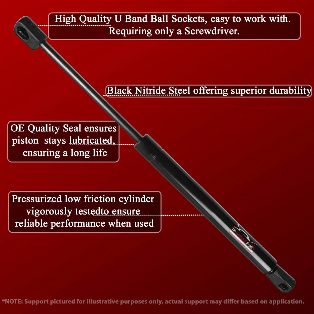 Qty 2 Pm2026 Trunk Lift Supports W/O Spoiler. Gas Shock - 2002 2003 2004 2005 2006 2007 2008 2009 2010 2011 2012 2013 2014 2015 2016 2017 2018 2019 2020 2001 Lift Supports Depot PM2026-a