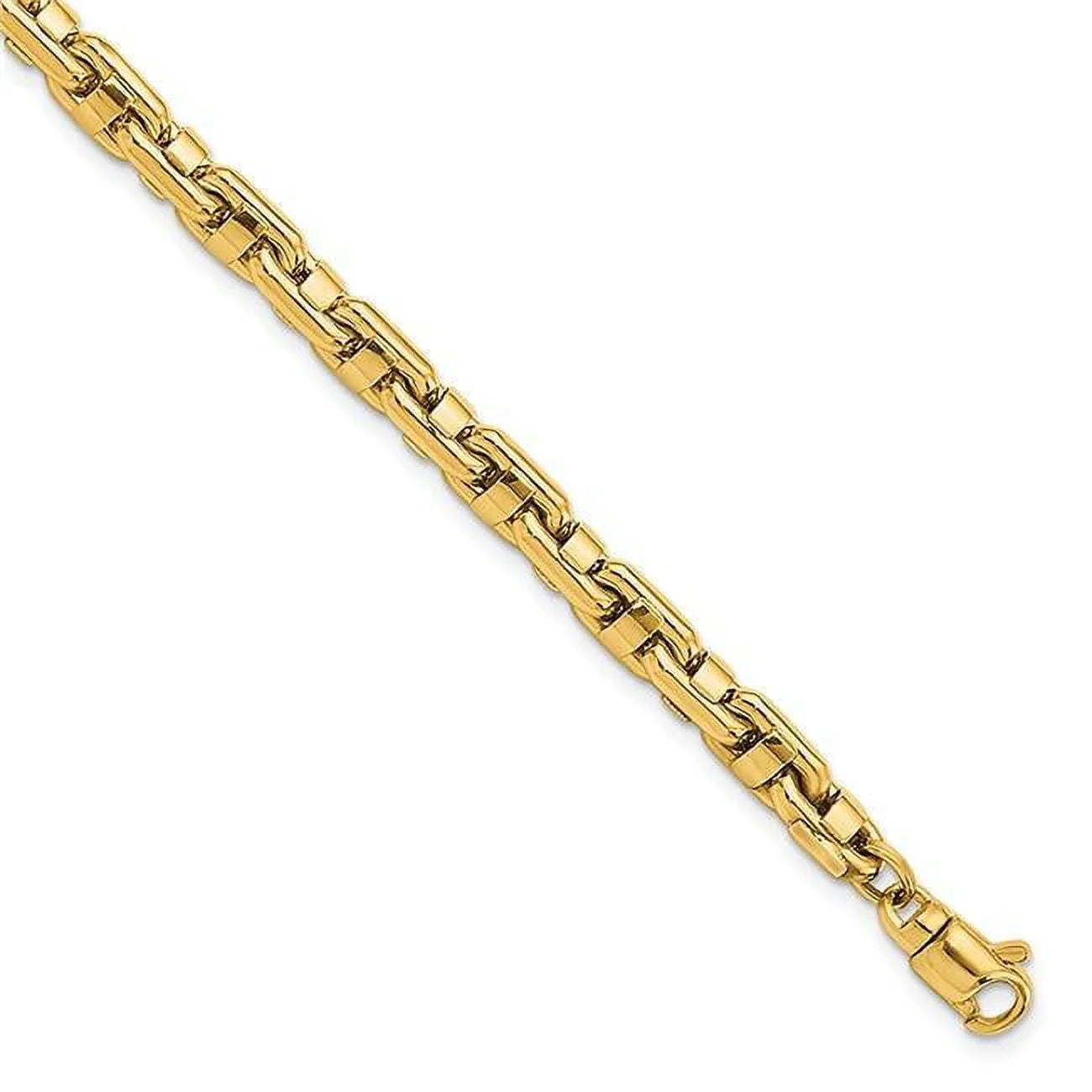 Primal Gold 14 Karat Yellow Gold Fancy Link Men's Bracelet