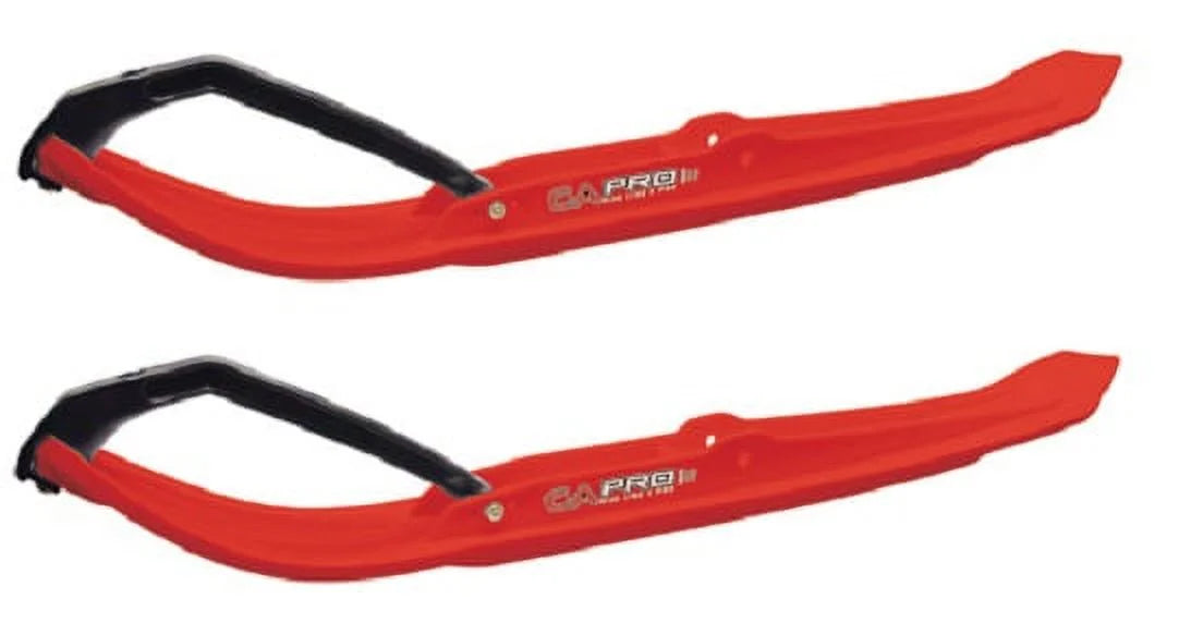 Pair of Red C&A Pro MTX 8" Snowmobile Mountain/Trail Skis W/Black C&A Loops