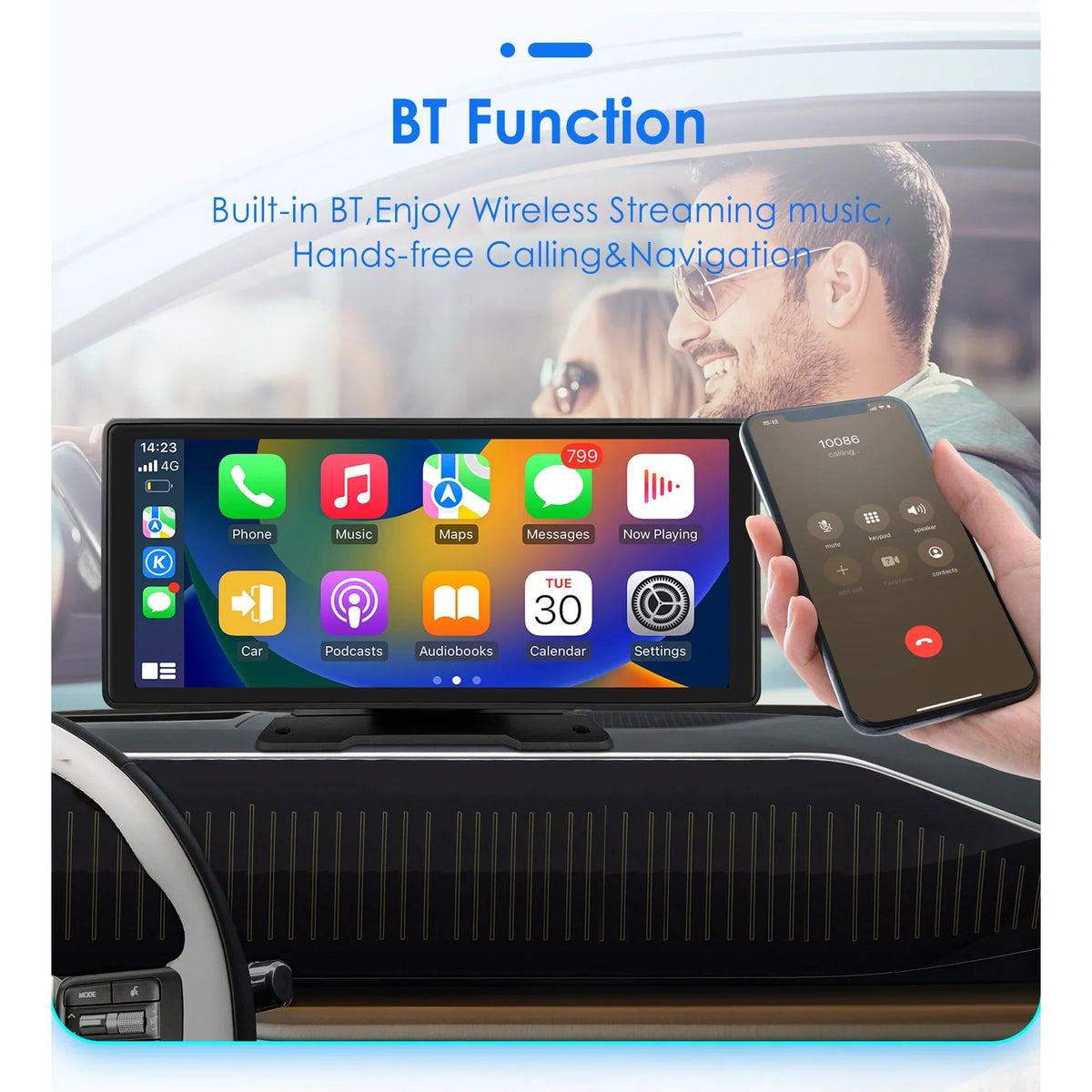 Android Auto Wireless Apple Carplay 360° Adjustable 10.26 Inch Touchscreen Car Radio Stereo Head Unit Bluetooth GPS Navigation Player With Backup Camera